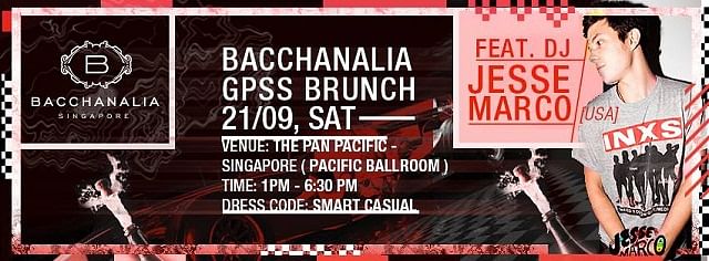 Singapore Grand Prix 2013 bacchanalia brunch